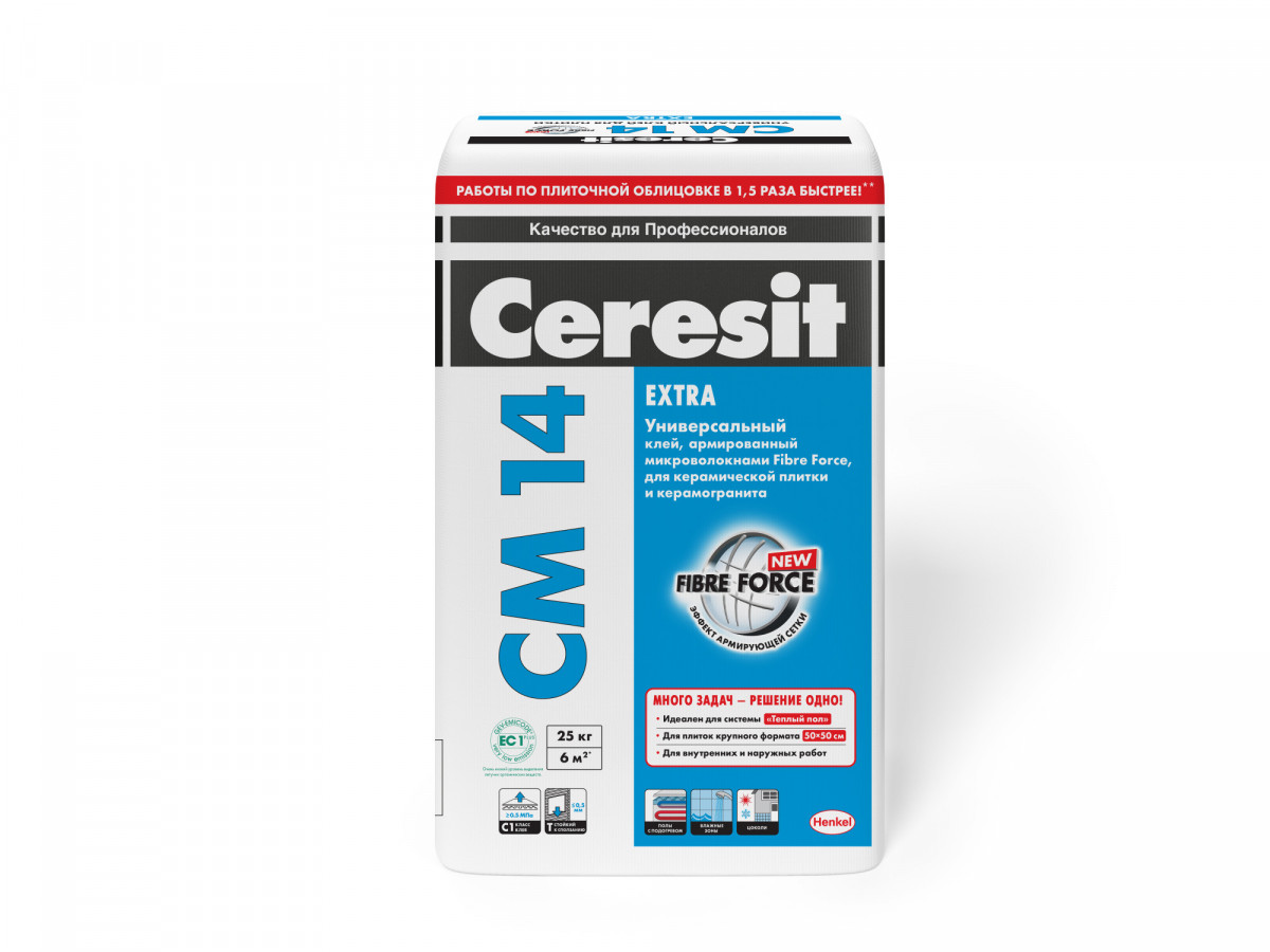 картинка Клей для плитки Ceresit (Церезит) CM 14 Extra 25кг от магазина СтройМаркет