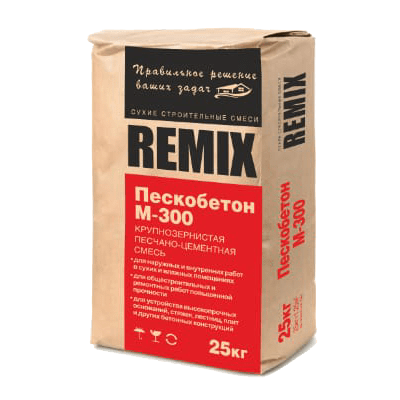 картинка Смесь цементно-песчаная Remix (Ремикс) М-300 25 кг от магазина СтройМаркет