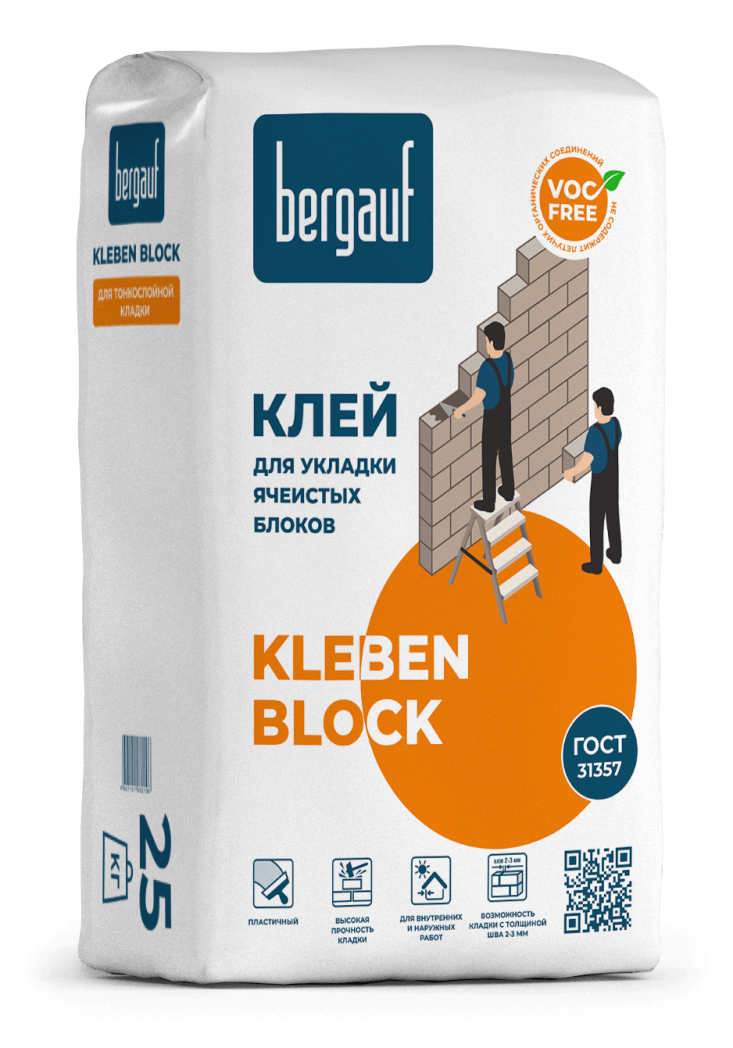 картинка Клей для блоков Бергауф (Bergauf) Kleben Block ЗИМА 25кг  от магазина СтройМаркет